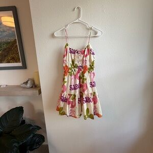 SABO Floral Sundress in Pink, Orange, Green and Purple